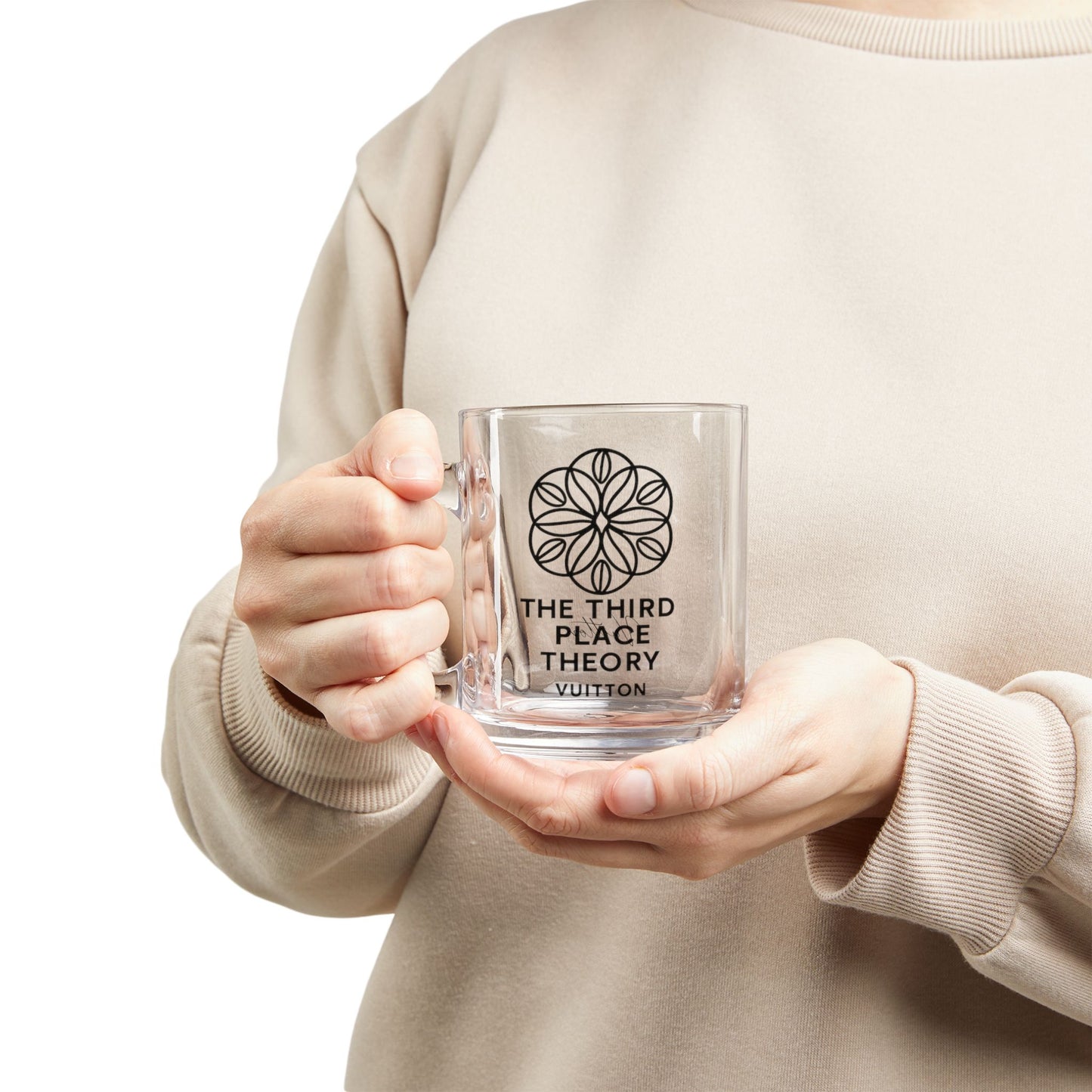 Third Place Theory Clear Glass Coffee/Tea Mug  10oz