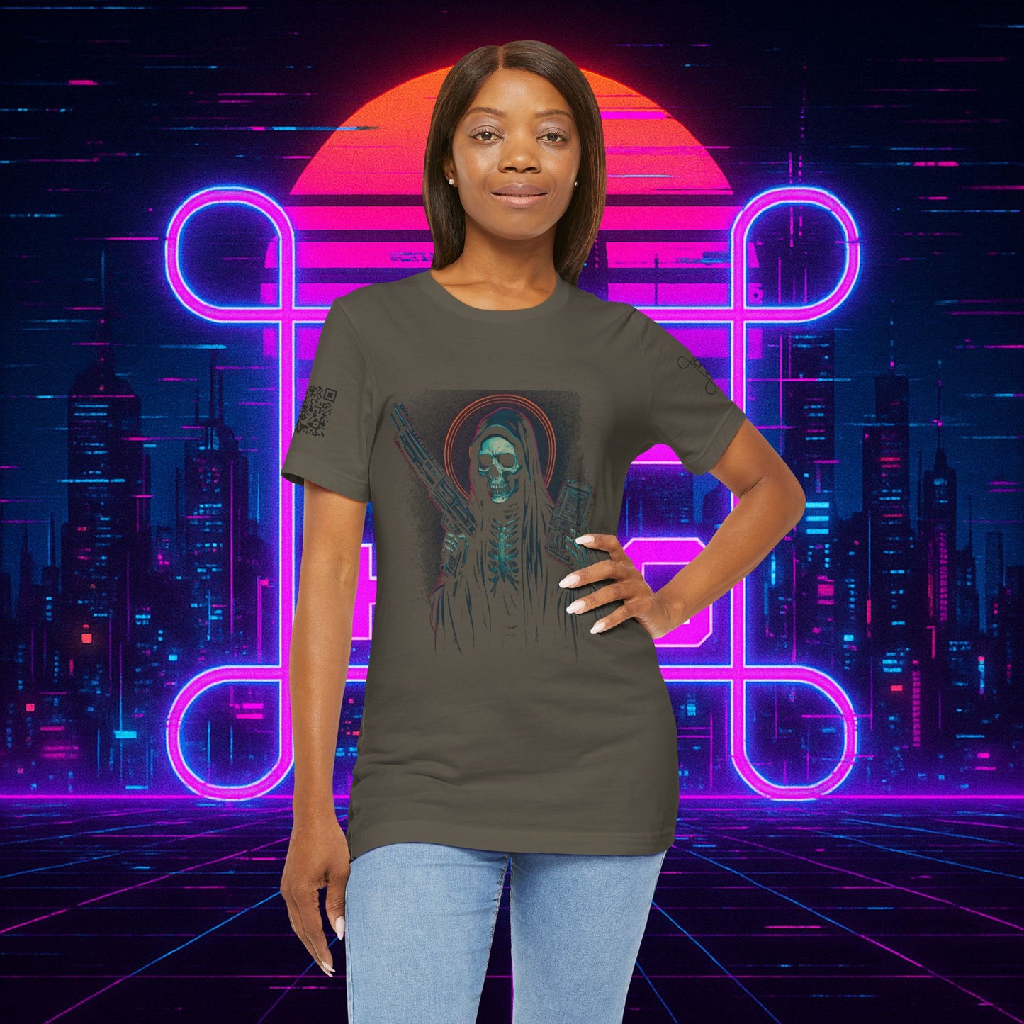Cyberpunk Santa Muerte 2085 Tee