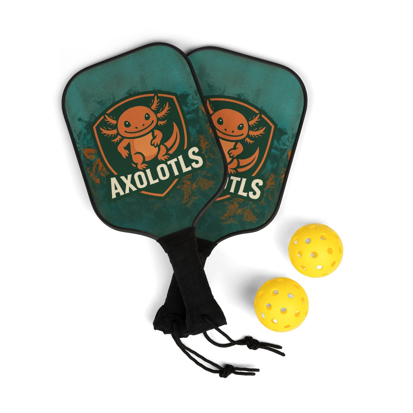Imporium Arts Sportsball Axolotls “Serve & Slay” Pickleball Set