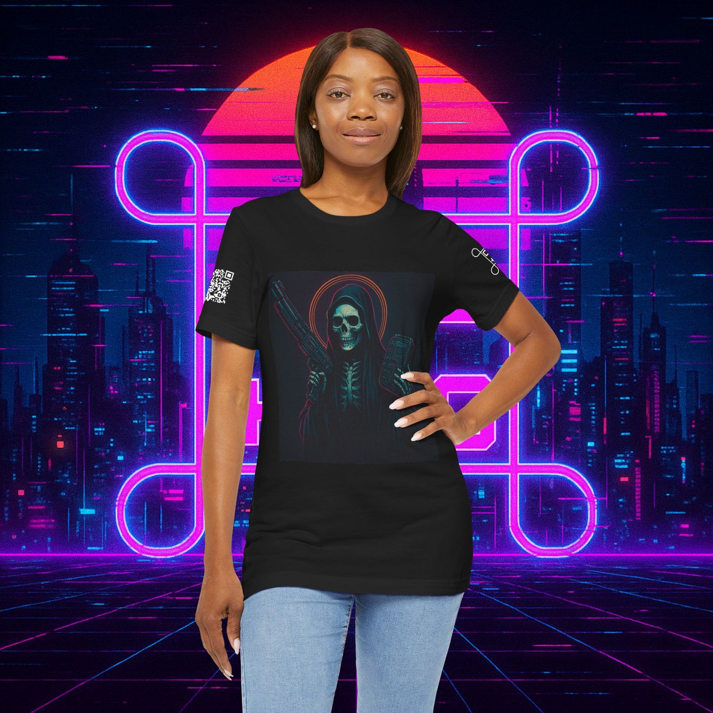 Cyberpunk Santa Muerte 2085 Tee