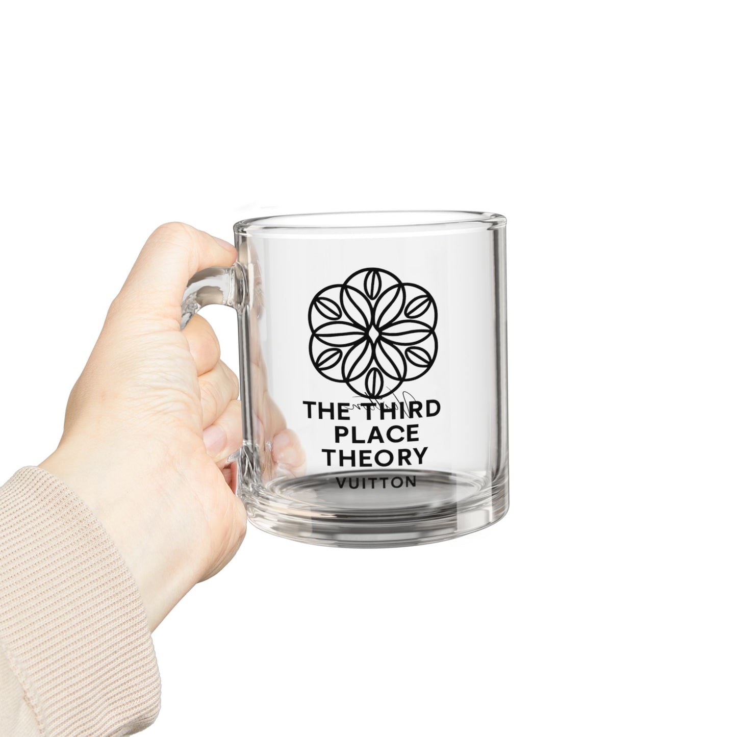 Third Place Theory Clear Glass Coffee/Tea Mug  10oz